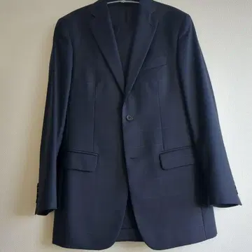 바니스뉴욕 네이비 체크 무늬 비즈니스 정장