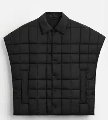 블랙 퀼팅 다운 베스트