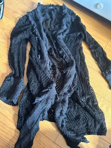 TOMASO 블랙 레이스 가디건 TG 46