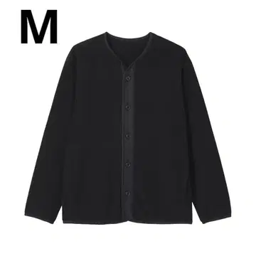 새상품급 무인양품 신사 소재에 돌아가는 플리스 가디건 블랙 M