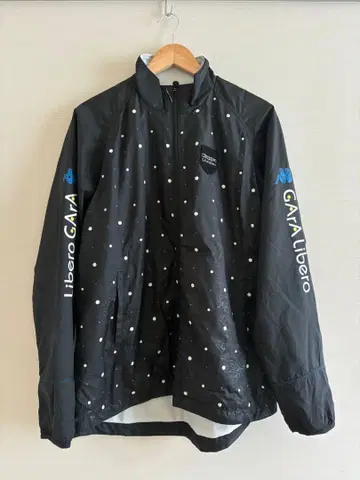 카파 Kappa 남성용 트레이닝 윈드 자켓 블랙 도트 무늬