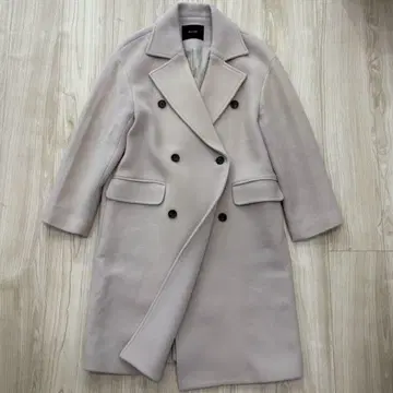 allureville 더블 체스터 코트 라이트 그레이 롱 기장 가을/겨울