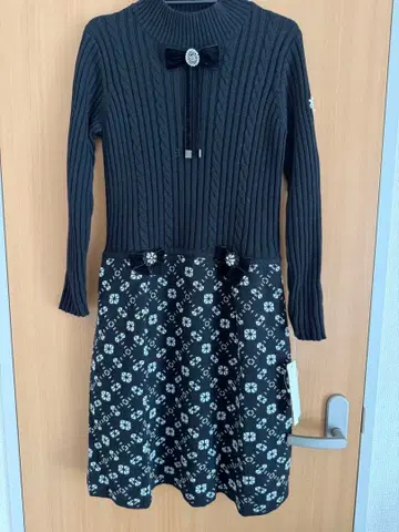 SuperBeauty 리브 꽃무늬 원피스 긴팔