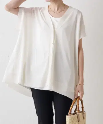 BEARDSLEY 반소매 판초 가디건 미사용