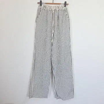 Jewelobe 스트라이프 와이드 팬츠 F 사이즈 밴딩 허리 끈 포함