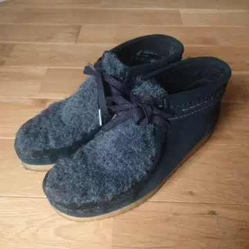 [Clarks] 블랙/그레이 스웨이드 퍼 US5.5/24.5cm