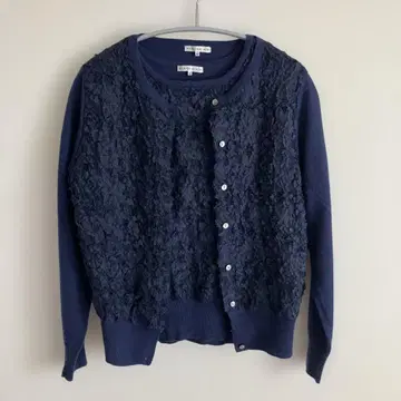 ATELIER SIX 네이비 레이스 가디건 40