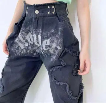 culttokyo 플라워 패치 와이드 팬츠 데님