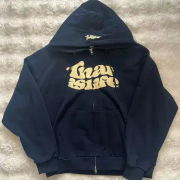 That's life 네이비 지퍼 후드티 M