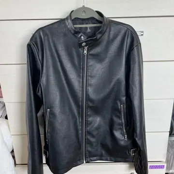 coca 블랙 합성 피혁 자켓 L 사이즈