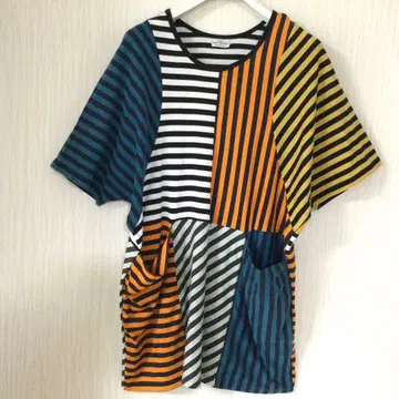 새상품급 marimekko 마리메꼬 컬러풀 스트라이프 튜닉