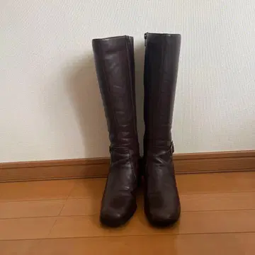 다크 브라운 롱 부츠 백 지퍼