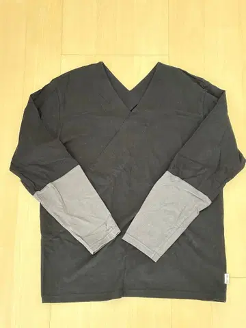 sou.sou V넥 긴팔 티셔츠 블랙 그레이