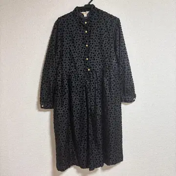 원피스 블랙 블랙 벨로아 벨벳 도트