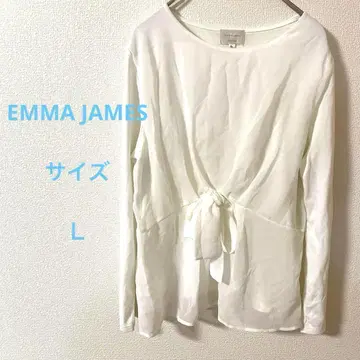 EMMA JAMES 리본 포함 화이트 긴팔 상의