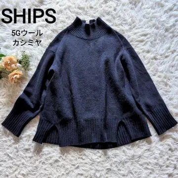 새상품급 쉽스 손세탁 가능 5G 울 캐시미어 터틀넥 네이비