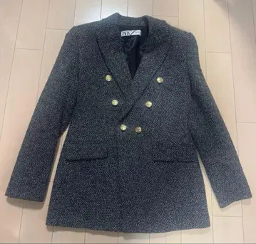 ZARA 트위드 자켓 블랙 M 사이즈