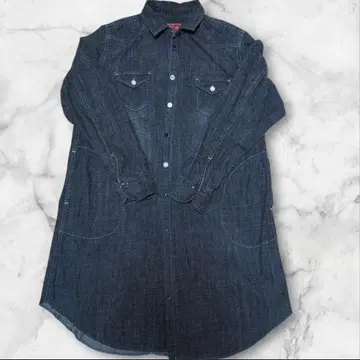 Sunny Clouds 데님 셔츠 원피스 3L