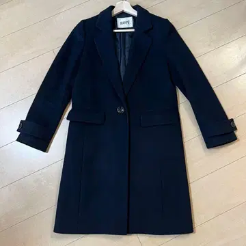 로프 체스터 코트 네이비 블랙