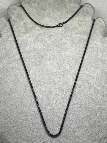 블랙 체인 목걸이 4면 컷 아즈키 60cm