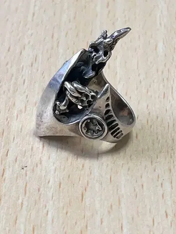 스컬 드래곤 디자인 실버 반지