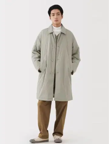 무인양품 포근한 솜 발수 스텐카라 코트 L