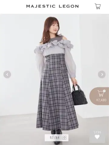 MAJESTIC LEGON 허리 큐트 밀푀유 원피스 M 사이즈