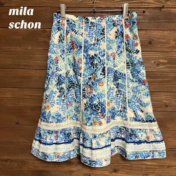 [ 밀라 쇤 ] mila schon 꽃무늬 플레어 미디 스커트 L