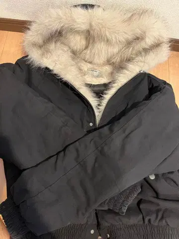 elev 퍼 포함 다운 자켓 L 블랙