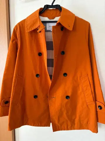 DELICIOUS 오렌지 더블 브레스트 코트