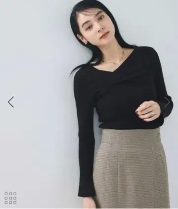 VIS 아지메 트위스트 디자인 리브 니트