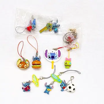 디즈니 스티치 햄버거 그림책 스트랩 키링 레어