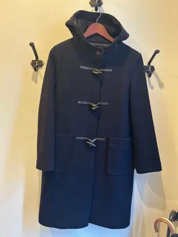 네이비 더플 코트 후드 부착