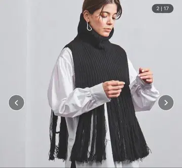 HYKE*프린지 하이넥 니트 베스트