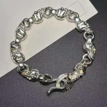 스컬 디자인 실버 팔찌*3