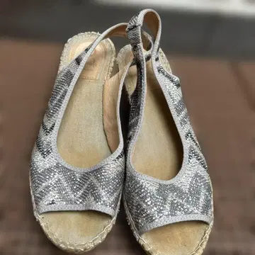 실버 에스파드리유 샌들