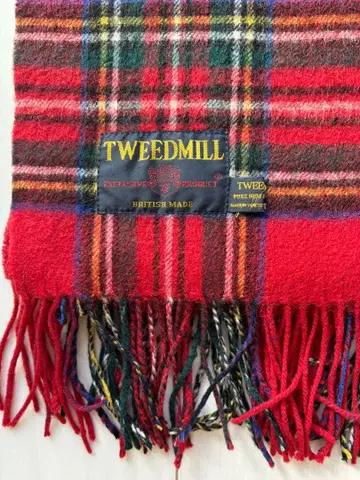TWEEDMILL 빨간색 체크 무늬 스톨