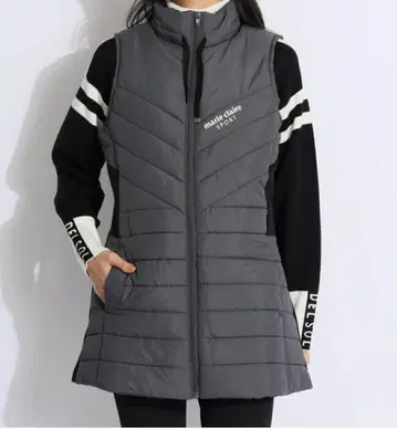 [ M 사이즈 ] 마리끌레르 스포츠 골프 충전솜 롱 베스트 튜닉 블랙