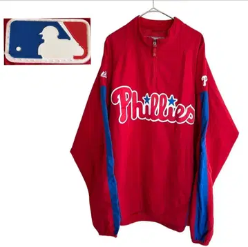 Phillies 나일론 자켓 하프 지퍼 MLB 블루 오버