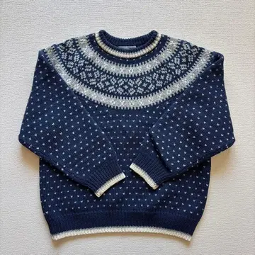 90s EMS l 바즈아이 눈꽃 패턴 노르딕 니트 스웨터