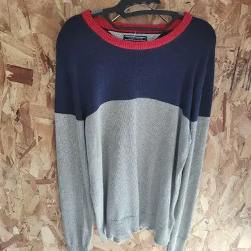TOMMY HILFIGER XL 니트 스웨터 네이비/그레이/레드