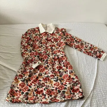 플라워 프린트 긴팔 원피스