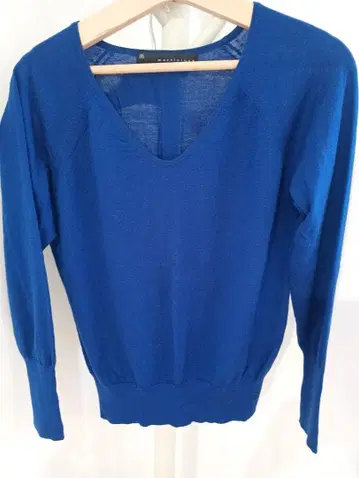 구제 의류 martinique 파란색 V넥 긴팔 니트