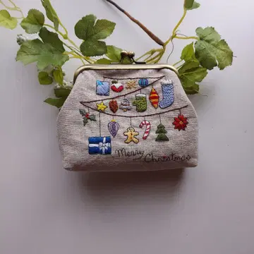 가마구치 파우치 손자수 크리스마스의 선물