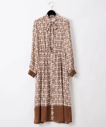 그레이스 클래스 호스 프린트 보타이 원피스