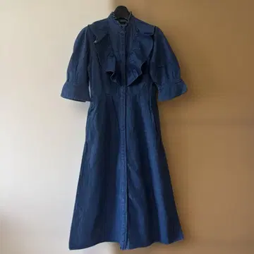 아메리칸 러그 씨 데님 프릴 롱 원피스