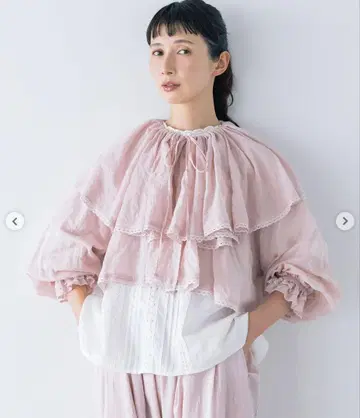 kazumi x Samansa Mos2 케이프 부착 볼레로 핑크