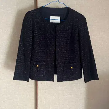 포멀 자켓 7부 소매 네이비 라메 믹스