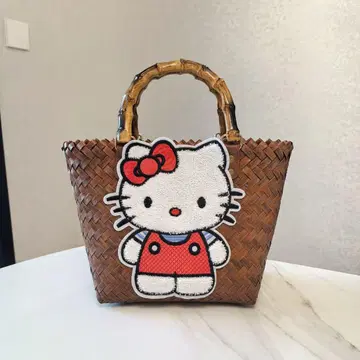 헬로키티 자수 바스켓백