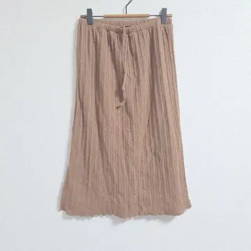 w closet 플리츠 스커트 안감 팬츠 베이지 F 슬릿 롱